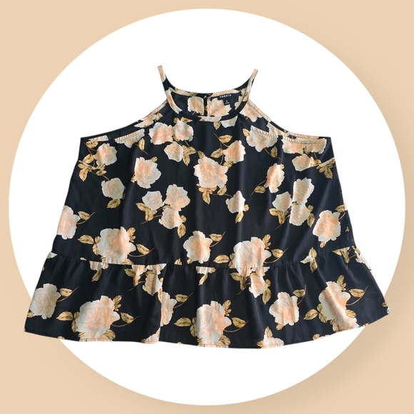 Torrid Floral Hi-Lo Georgette Halter Cami Top Size 0 Flowy Drop Waist Trendy - Picture 12 of 13